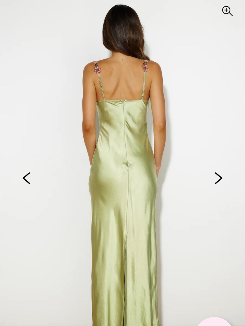 Hello Molly French Countryside Satin Maxi Dress with Floral Trim - Picture 2 of 5